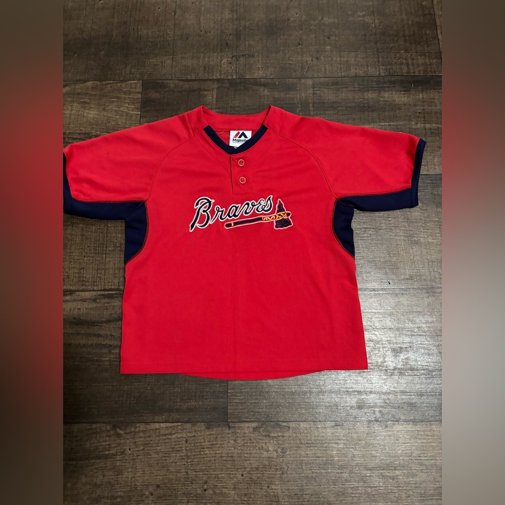 Majestic Atlanta BRAVES Rare Baseball Jersey Size Youth M